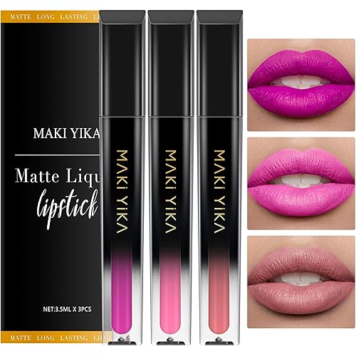 MAKI YIKA Pink Lipstick Set for Women Color Stay Long Lasting Lipsticks Hot Pink Nude Lipsticks Transferproof Cruelty-Free Lip Color