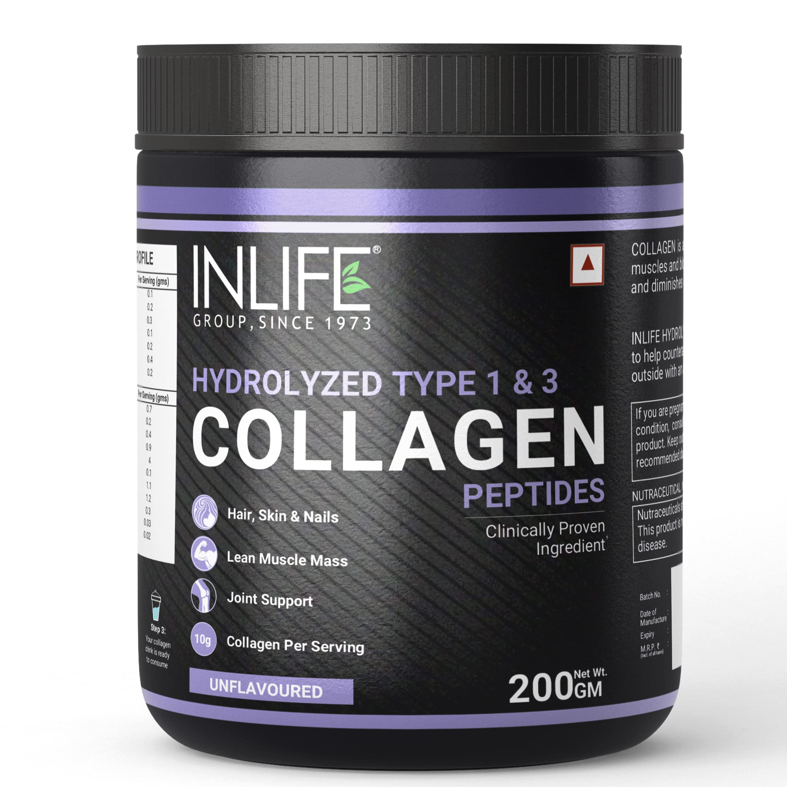 INLIFE Japanese Hydrolyzed Collagen Peptides Powder Clinically Proven Ingredient, Type 1 & 3, Skin Health, Bone Health Supplement for Men & Women (Unflavoured, Collagen, 200g) (B09R7GN2RH) Amazon Price History, Amazon Price Tracker