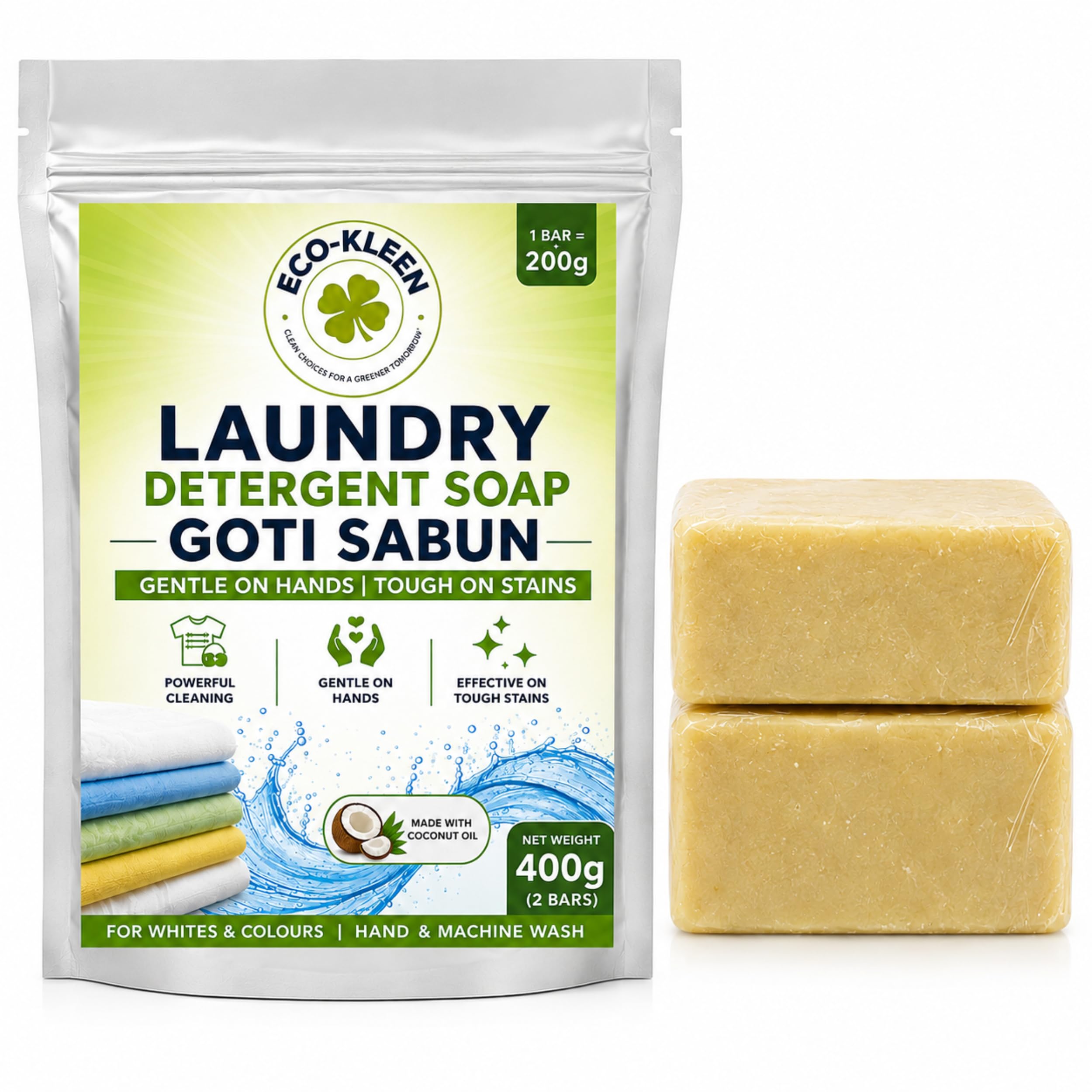 400g (2 Bars x 200g) Goti Sabun Laundry Detergent Soap Bar for Clothes Washing-image-11