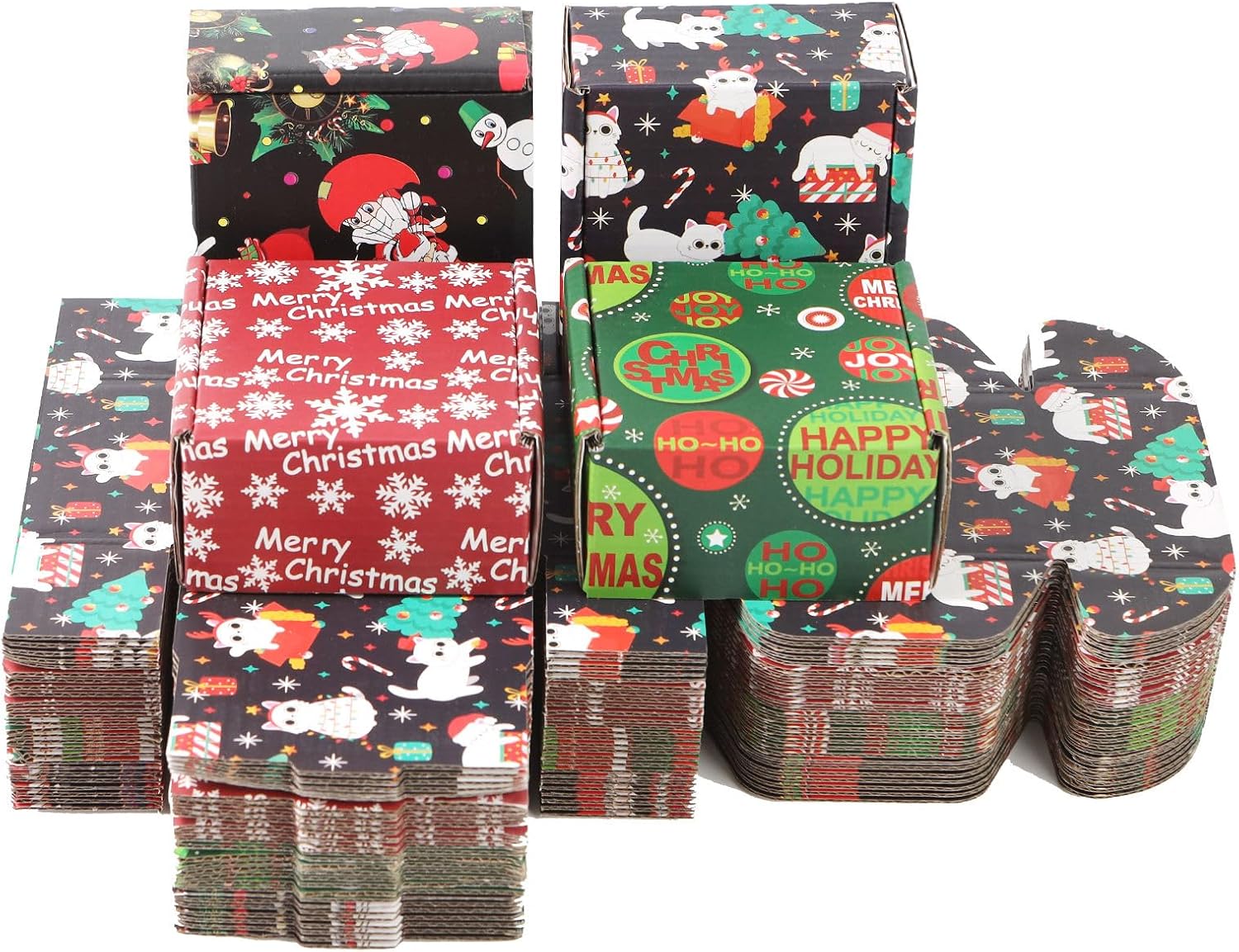 SNcek 24 Pack Small Christmas Gift Boxes With Lids, 4x4x2