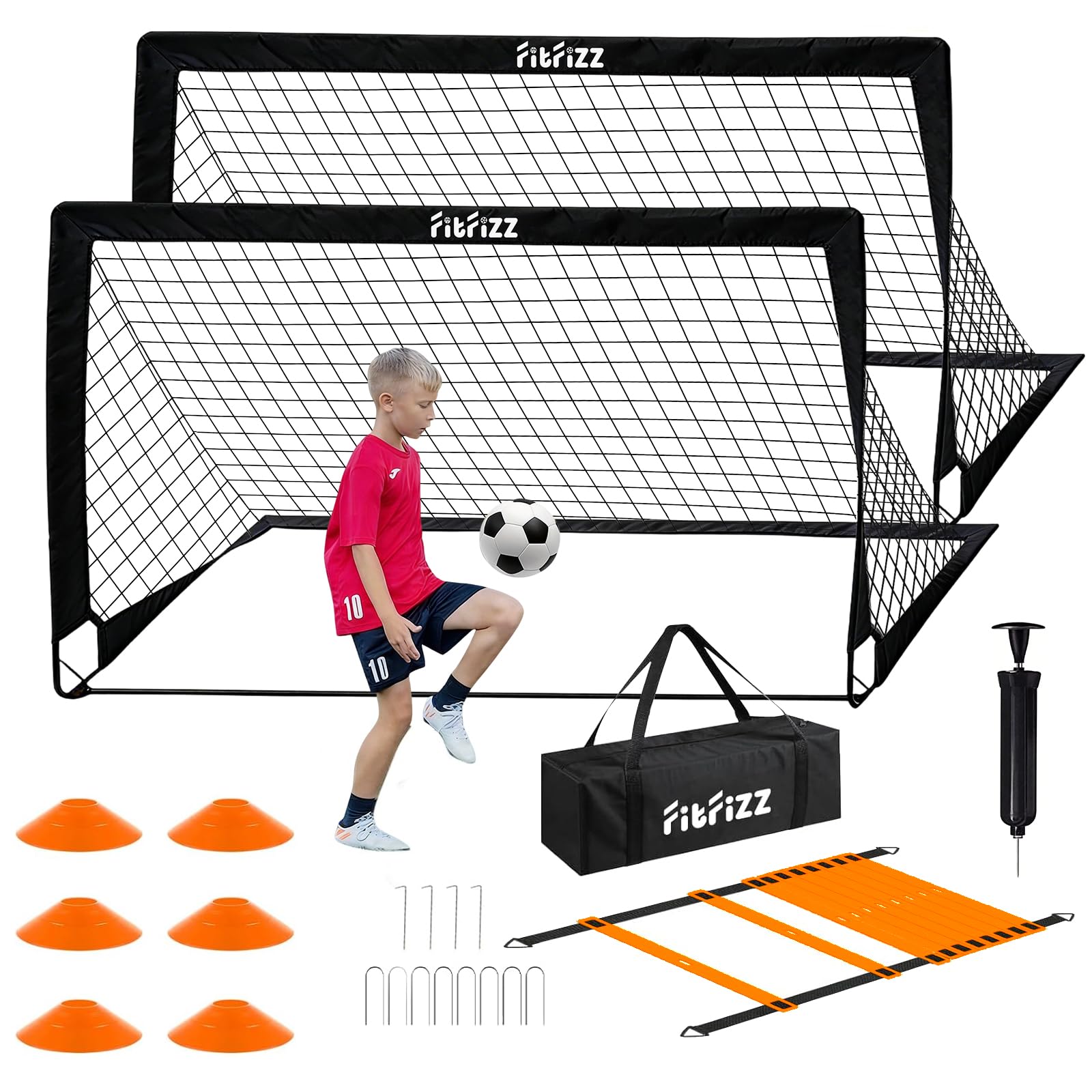 Photo 1 of FITFIZZ 6x4ft Portable Pop-Up Soccer Net Set