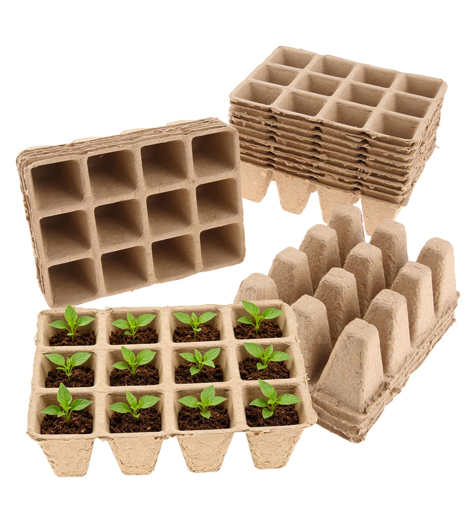 Lafamiya 20 Pack 240 Cells Seed Trays Seedling Biodegradable Plant Pots