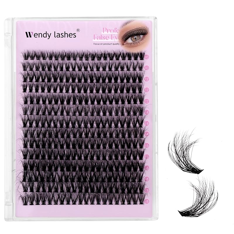 WENDY LASHES Cílios Postiços em Tufo Wispy 40D com 280 unidades e comprimentos mistos de 10 a 18 mm
