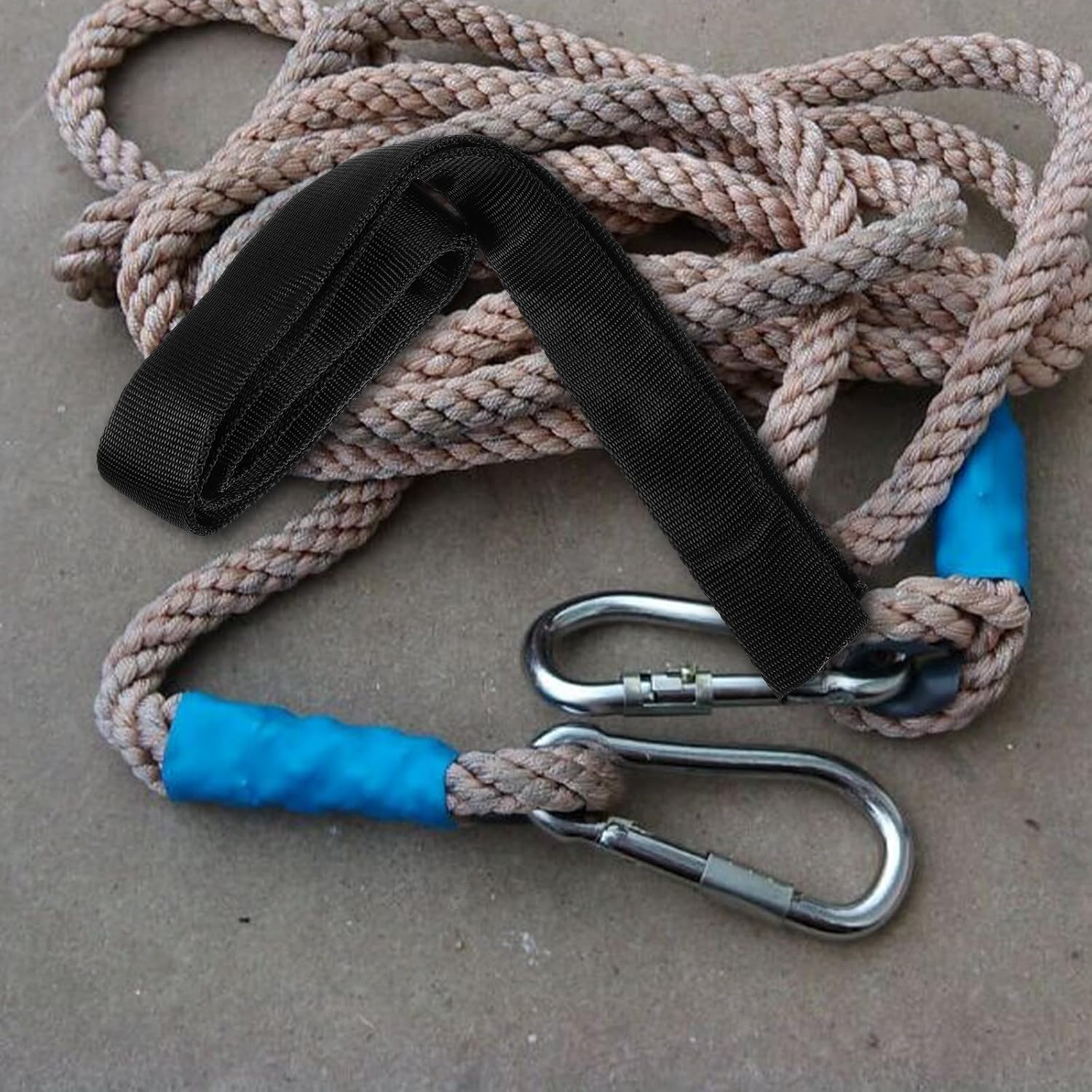 TIDTALEO Heavy Duty Polyester Winch Strap with Protective Sleeve for Trailer and Vehicle, Black Tow Strap Featuring Efficient Handling and Strong Stability for Cargo Handling and Loading