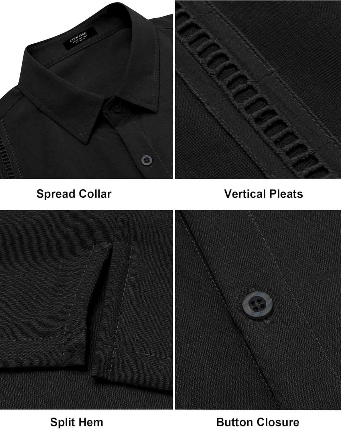 COOFANDY Mens Short Sleeve Cuban Guayabera Shirt Casual Summer Beach Button Down Shirts - Image 7