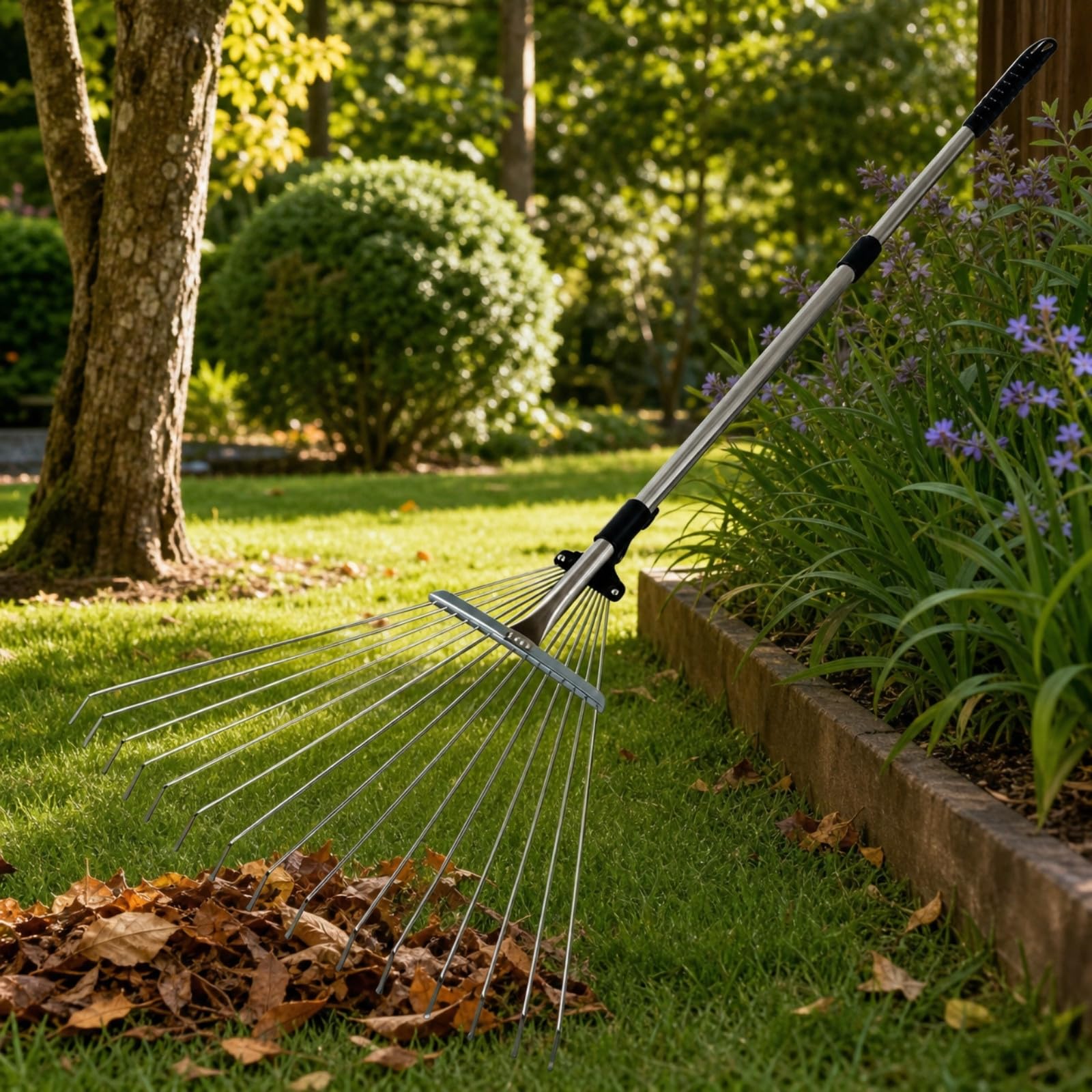 Rastrillo para Césped Resistente | Extensible, Rastrillo Ajustable, para jardín