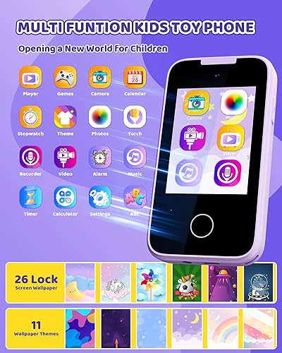 Miniatura 2 de Juguetes Smart Phone para niños, juguetes de pantalla táctil, teléfono inteligente para niños, con música, funciones de juegos y aprendizaje,