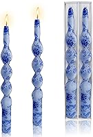 Vista 43 de Velas cónicas en espiral sin perfume, color blanco, 4 velas trenzadas de 7.5 pulgadas, hechas a mano, para cena, boda, decoración del hogar