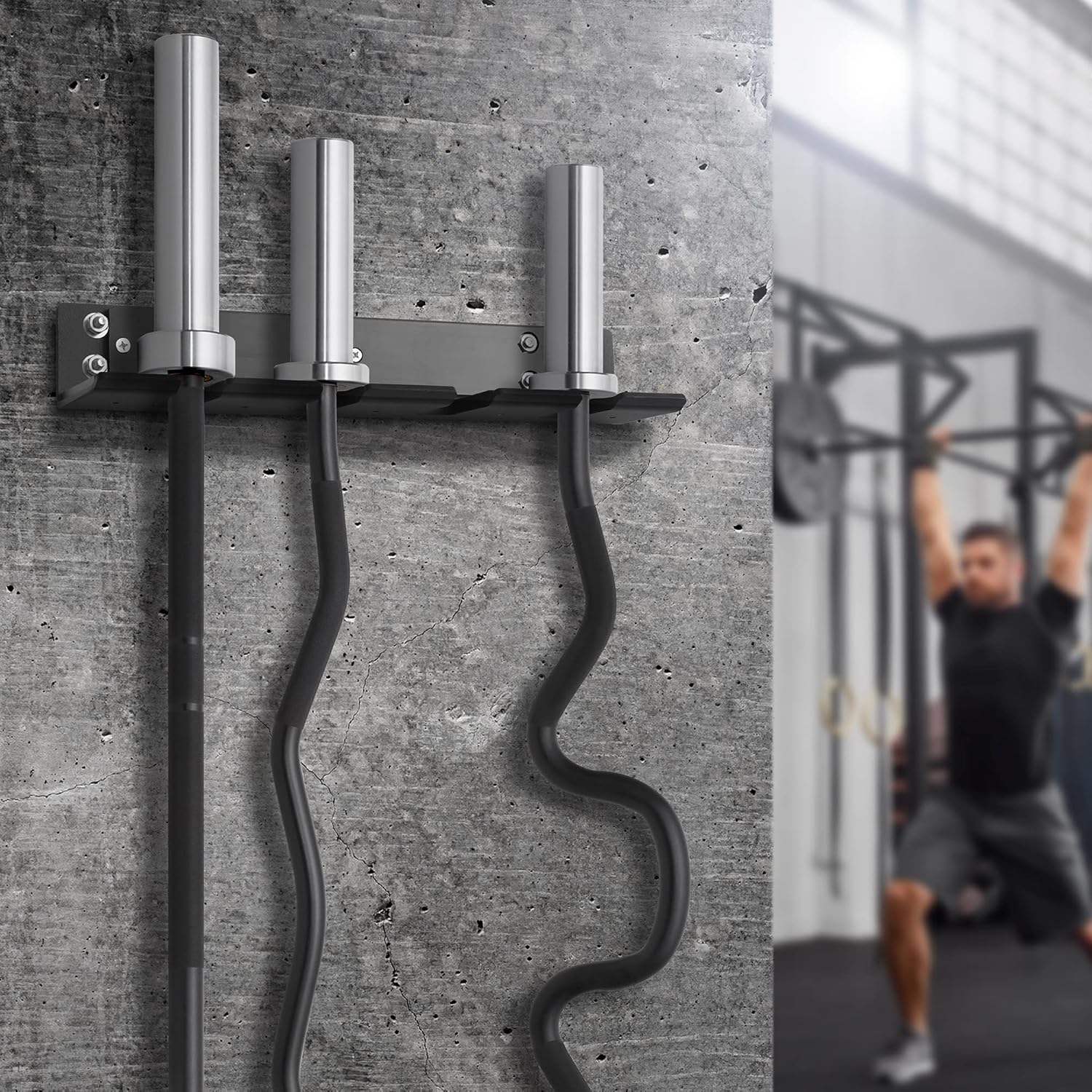 Philosophy Gym Vertical Mounted Barbell Holder - 4 Bar Wall Mount for 2" Olympic Bars