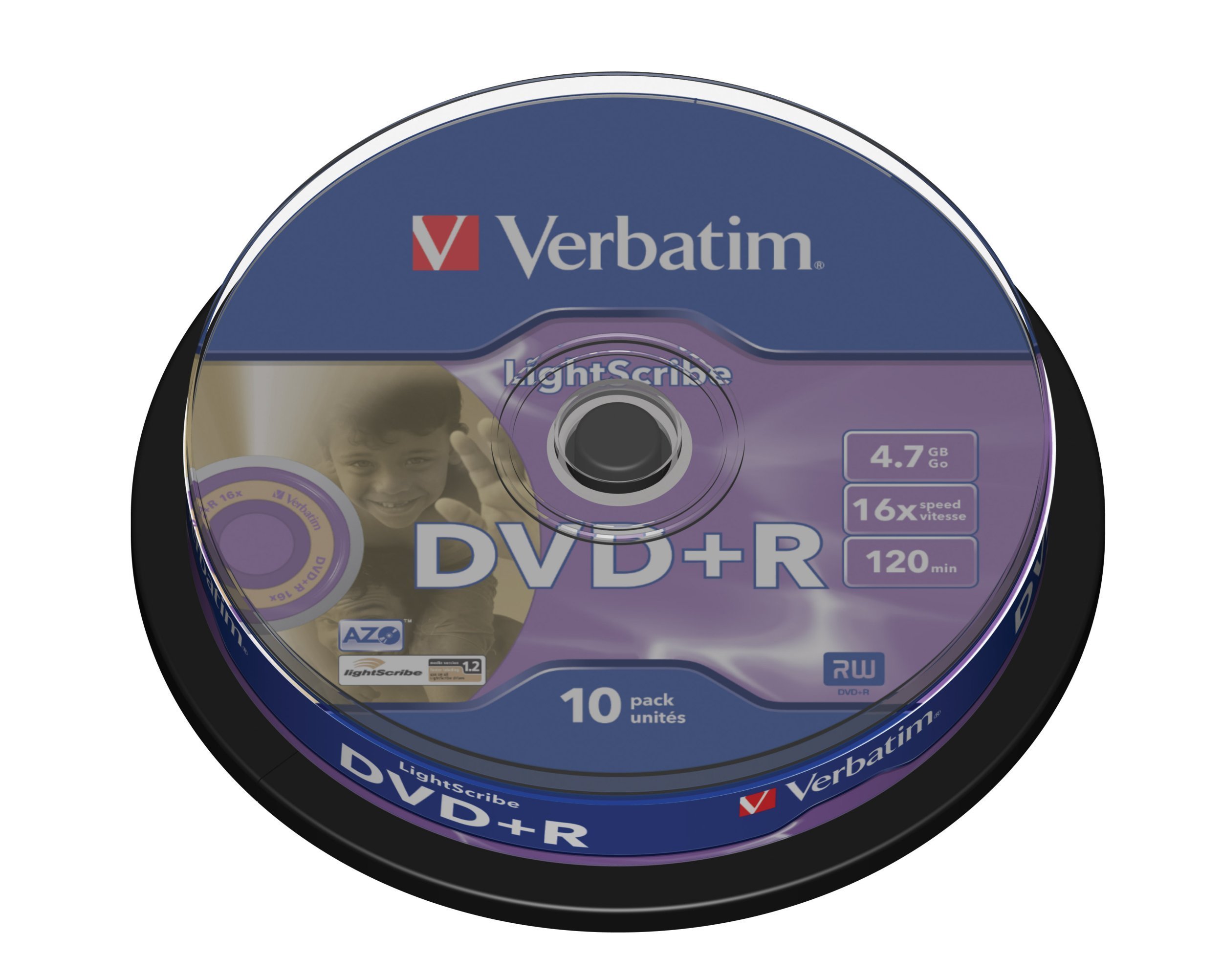 Verbatim DVD+R Advanced Azo+ 16X LightScribe 4.7GB Spindle 10
