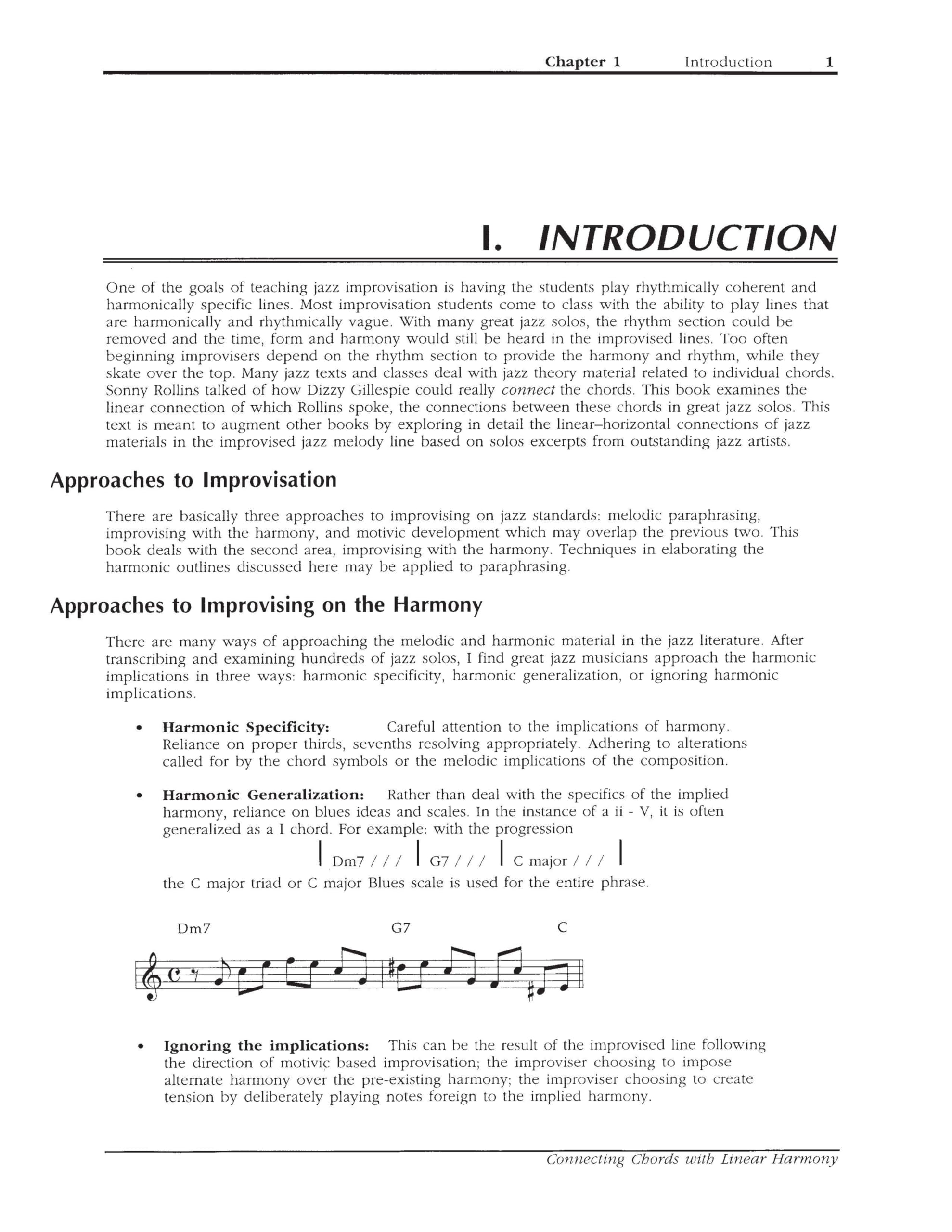 Connecting Chords With Linear Harmony Jazz Book