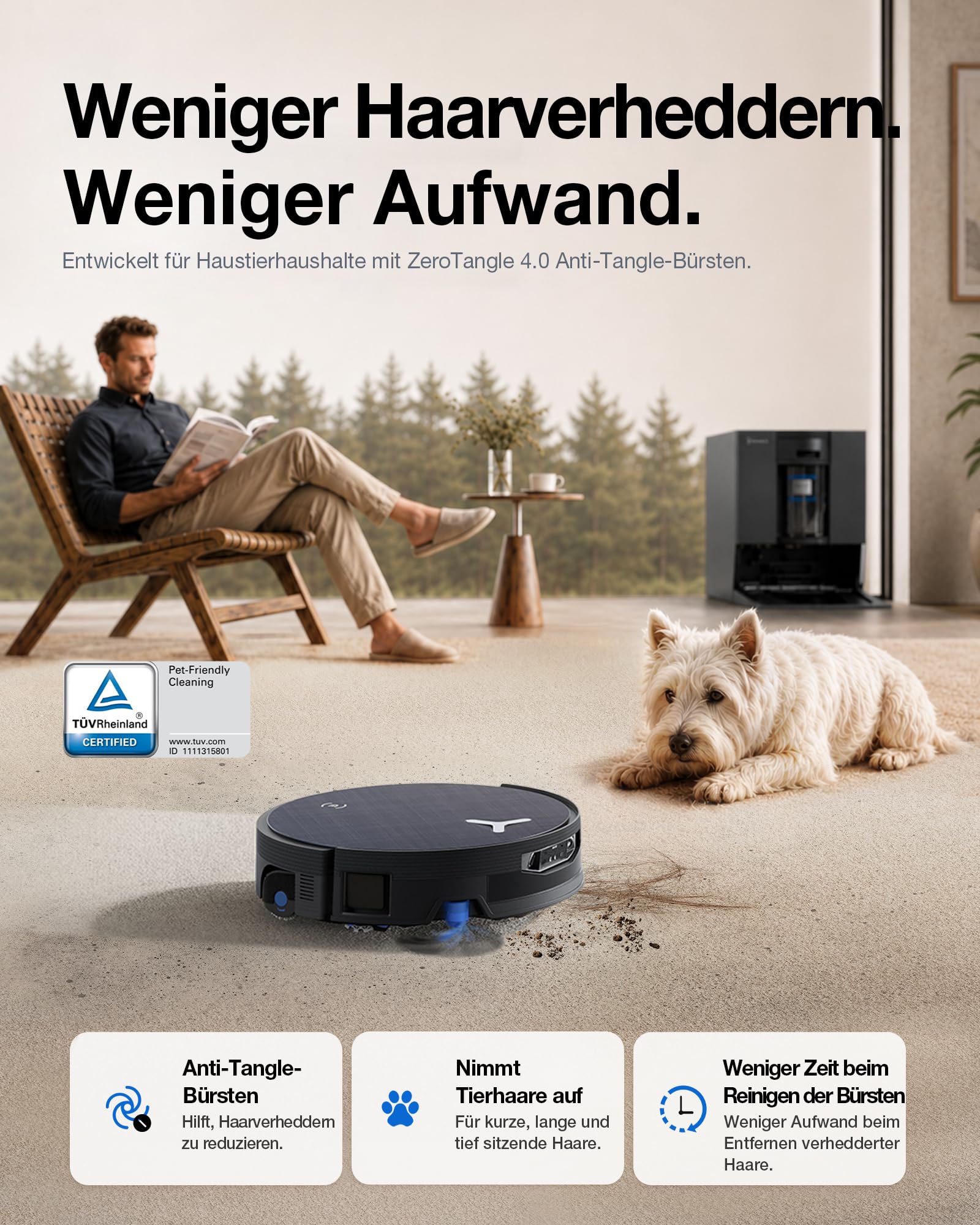 ECOVACS X12 OMNICYCLONE Saugroboter mit Wischfunktion, 22.000 Pa Saugkraft | FocusJet-System zur Fleckenvorlösung, PowerBoost, OZMO ROLLER 3.0, ausfahrbare Mopprolle, PureCyclone Auto-Entleerung, BLAST