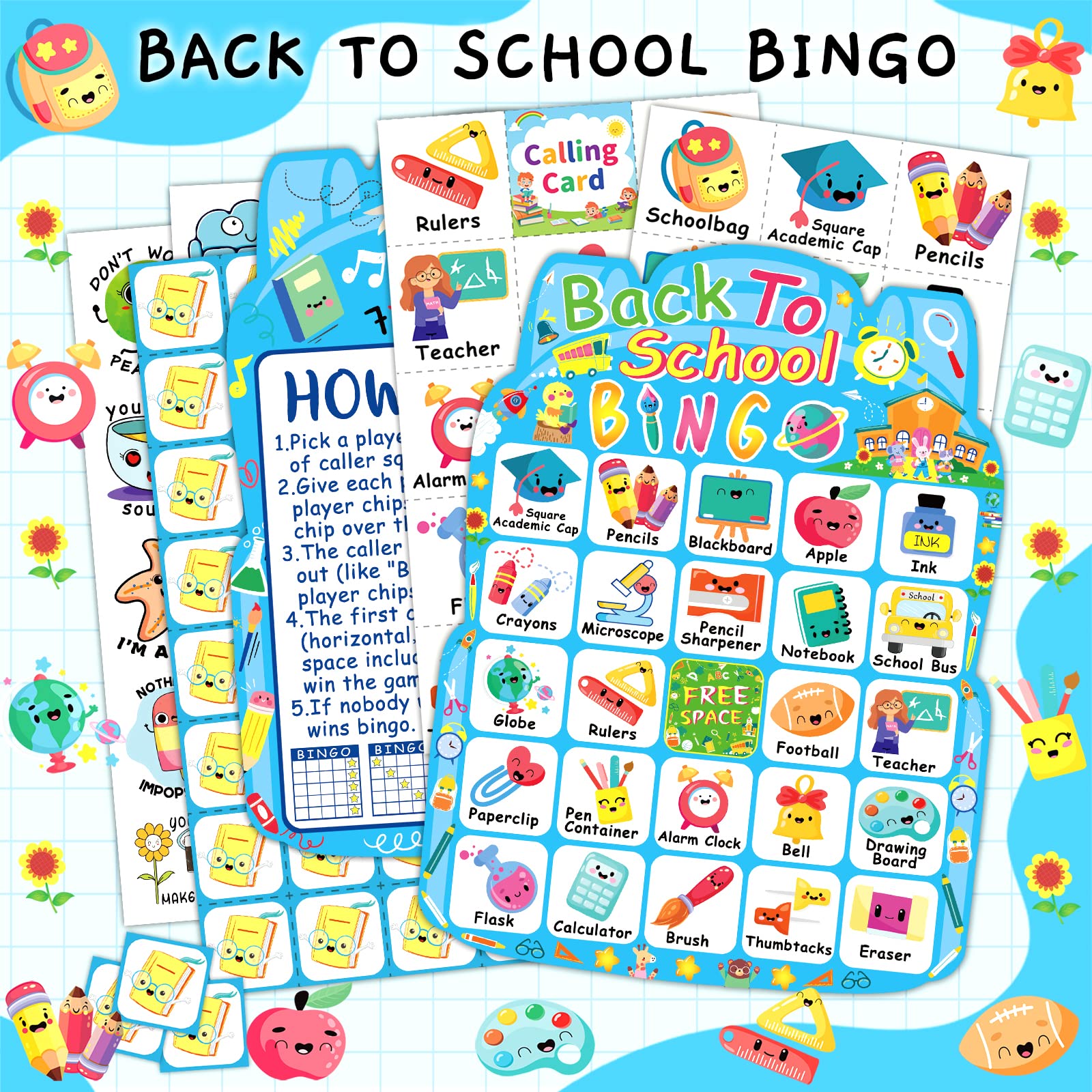 Snapklik.com : Back To School Bingo Games For Family Kids Party Games ...