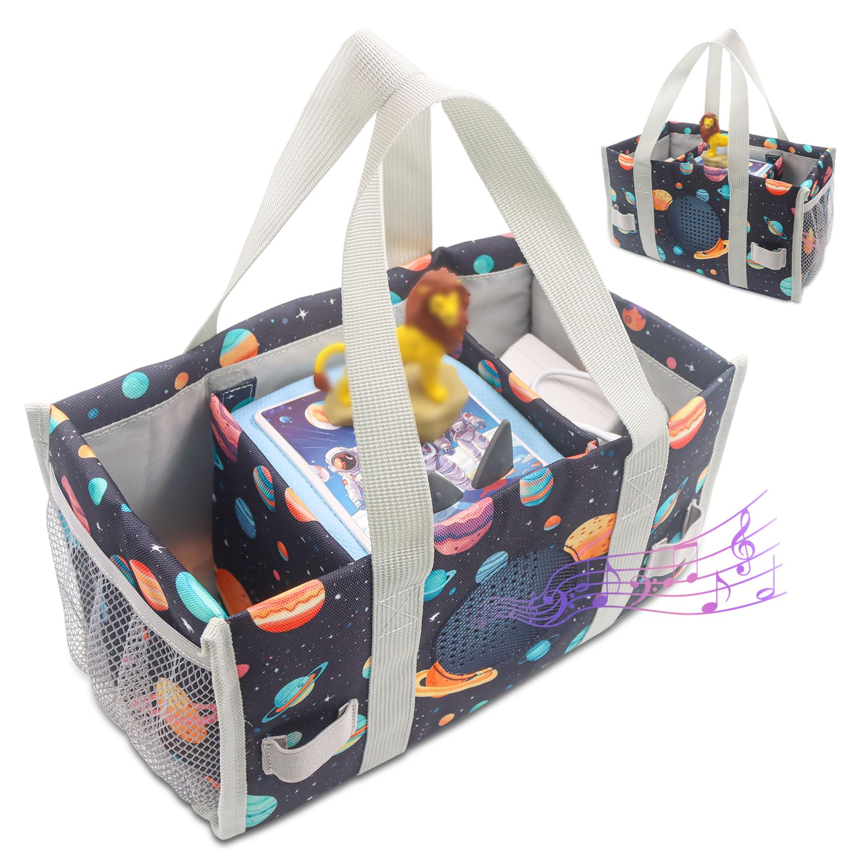 Taladad for Tonies Carrying Case, Toniebox Starter Set,Carrying Bag for Toniebox, Tonie Figures Characters, Headphones and Charging Station, Travel Storage Bag with Handle (Starry Sky)