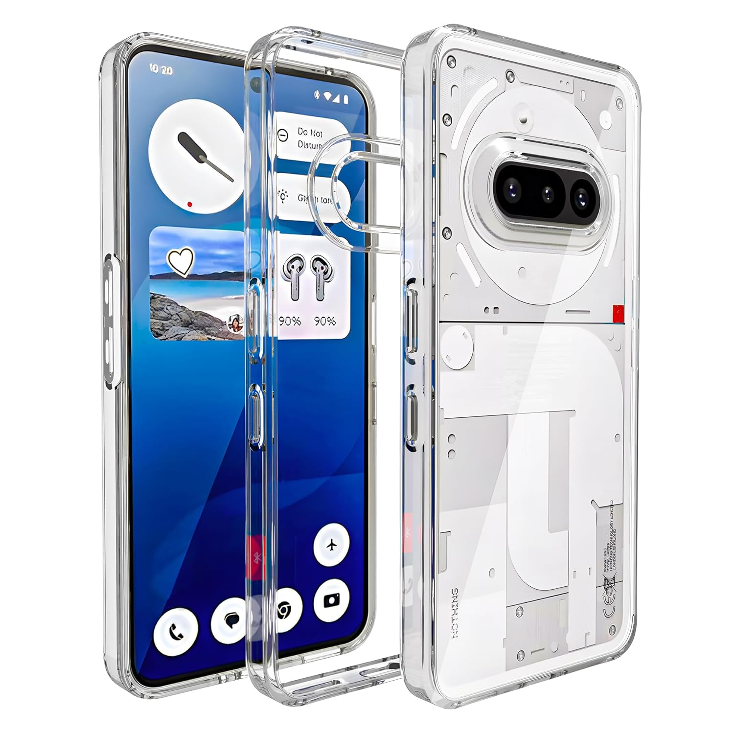 Sounce Clear Hybrid Armor Case for Nothing Phone 3a – Shockproof Back Cover with Transparent Hard PC & Flexible TPU Bumper, Drop-Resistant Design with Raised Edges for Camera & Screen Protection Sounce Clear Hybrid Armor Case for Nothing Phone 3a – Shockproof Back Cover with Transparent Hard PC & Flexible TPU Bumper, Drop-Resistant Design with Raised Edges for Camera & Screen Protection
