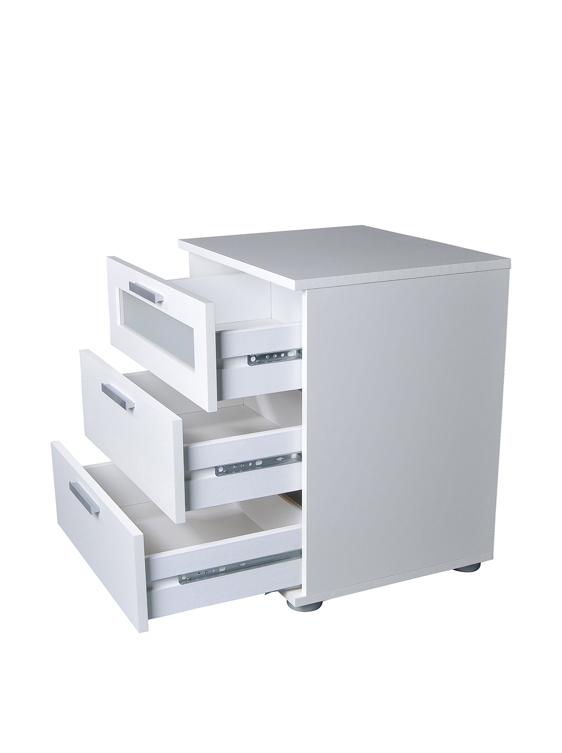 FMD Möbel, 616-002 Jack 2 Nachttisch, spanplatte, weiß, maße 45.0 x 53,5 x 38.0 cm (BHT)