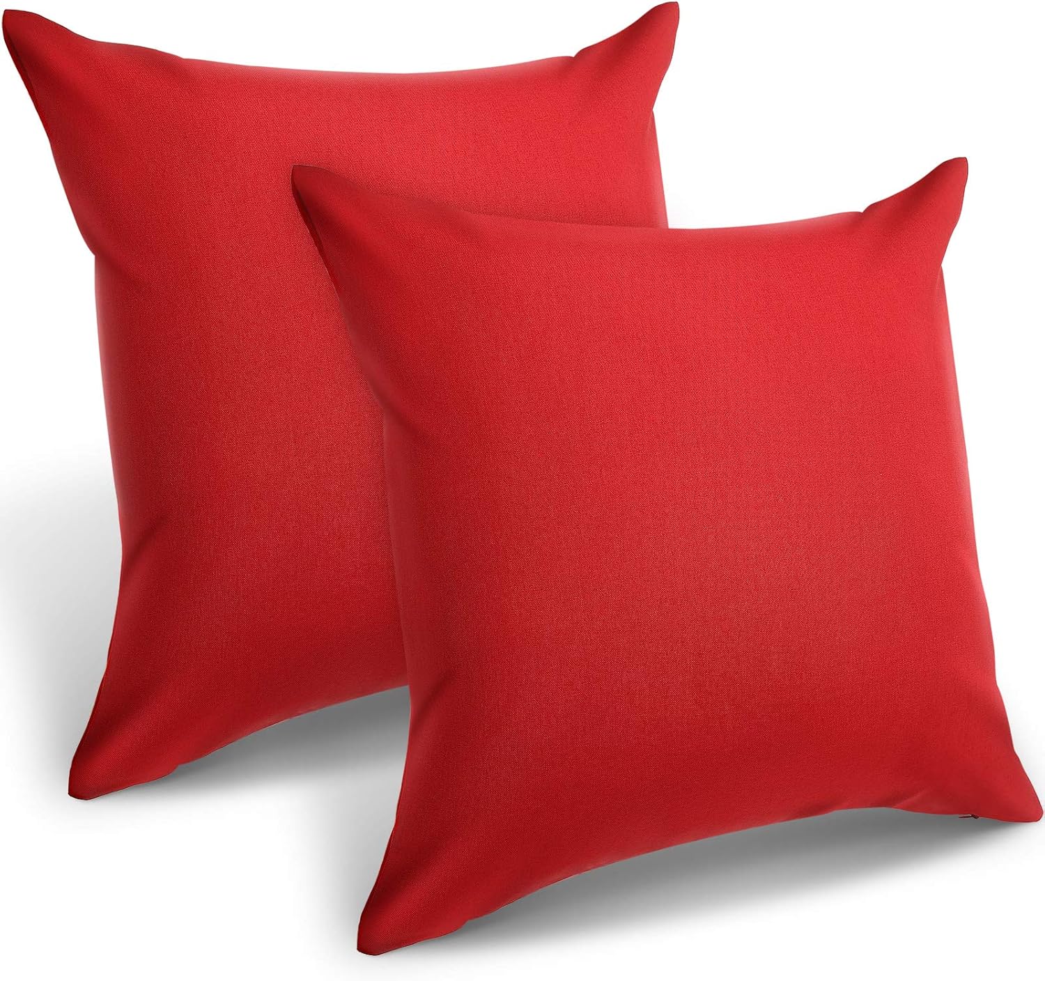 Patelai 2 Pack 18x18 Inch Waterproof Outdoor Throw Pillow Covers - PU Coated Valentine's Day, Winter Decor for Patio, Sofa, Couch, Garden Furniture(Red)