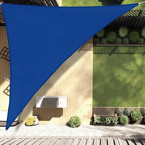 Miniatura 7 de Coarbor Toldo parasol triangular de 8 x 8 x 11 pies, para exteriores, patio, terraza, jardín (azul)