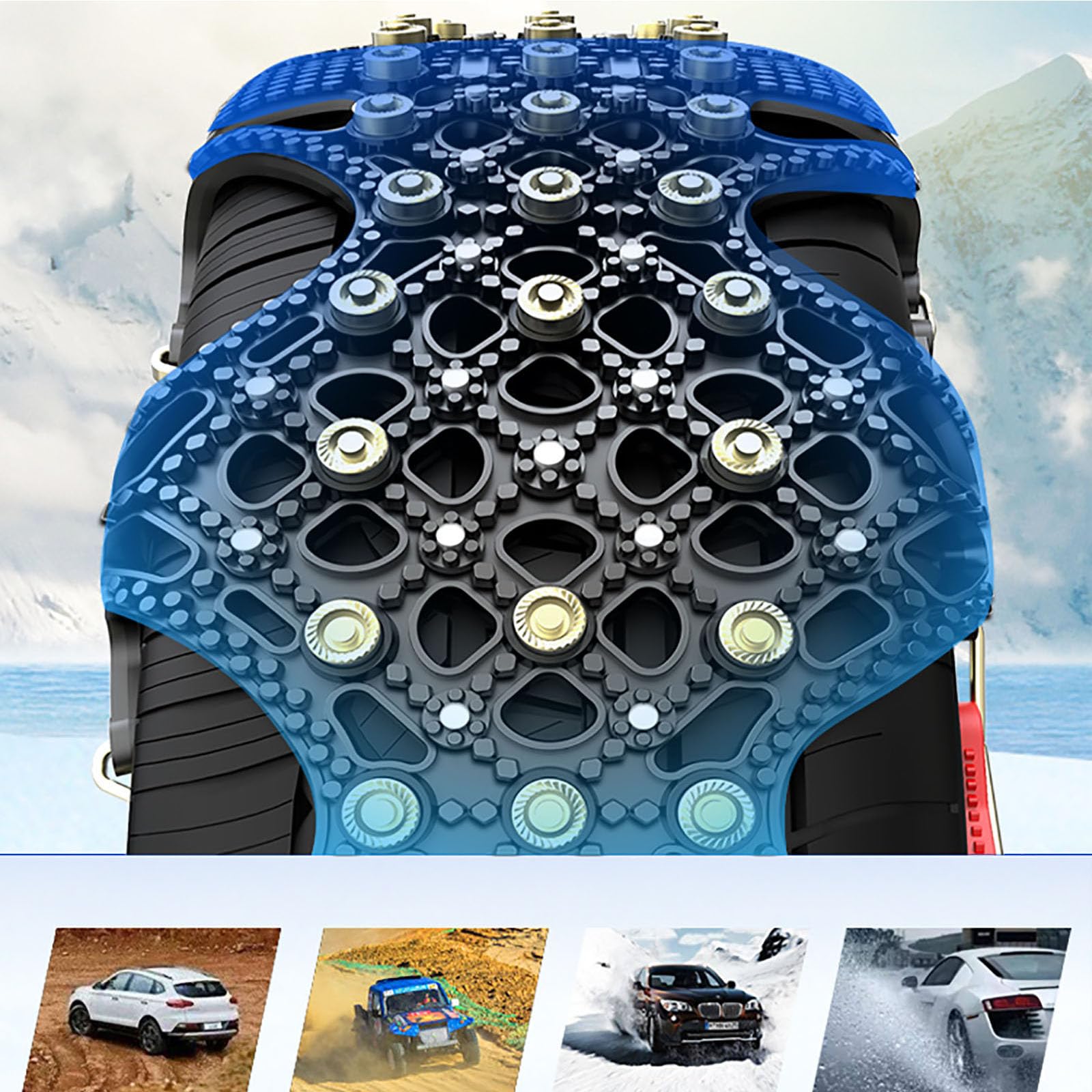 8 Catene Da Neve Universali TPU - Trazione Emergenza Per Auto, SUV, Camion (Pneumatici 215-285mm) - Foto 10