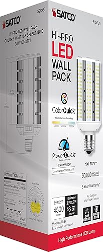 Miniatura 12 de Satco 28980-30W/LEDWP/CCT/E26/100-277V S28980 Omni Direccional Inundación HID Bombilla LED de repuesto