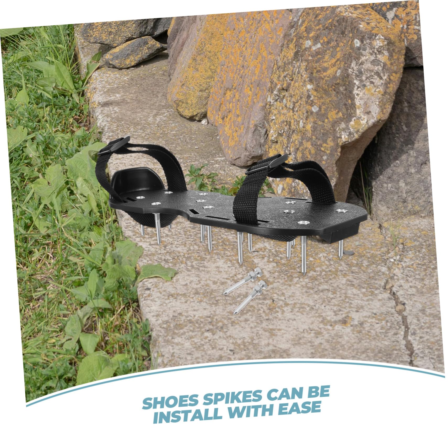 HOMOCONO Durable Metal Lawn Shoes Spikes 5.8cm Aerator Shoes Pegs for Grass Easy Install Yard Tools Replacement