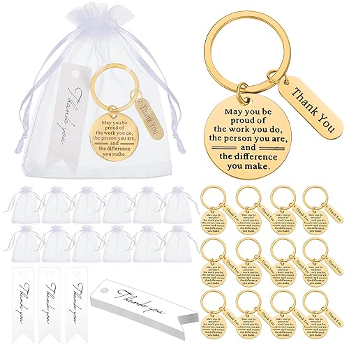 Yinkin 36 Pcs Employee Appreciation Gifts Bulk for Coworkers Keychains