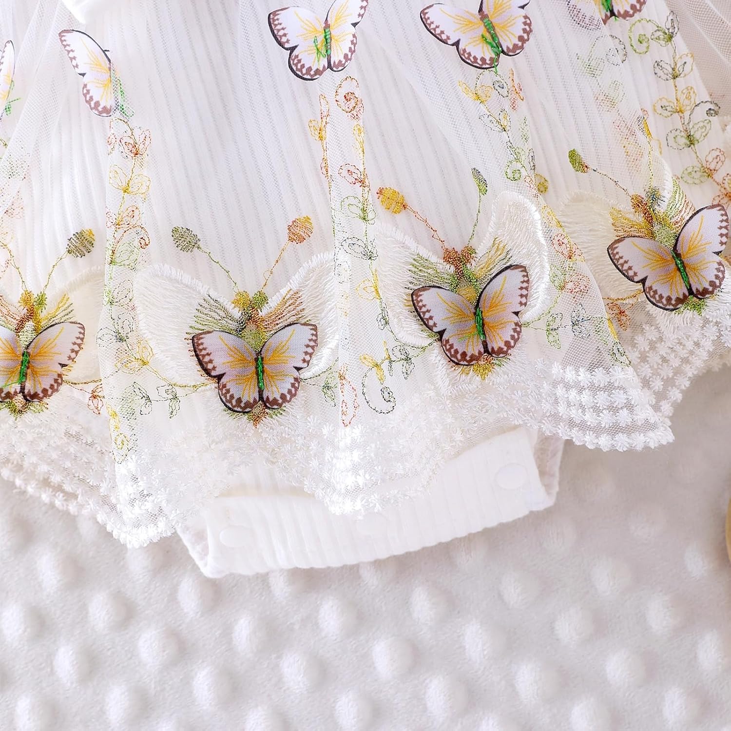 Baby Girl Clothes Infant Summer Outfits Cute Butterflies Mesh Ruffle Sleeveless Romper Headband Set 0-12 Months - Image 6