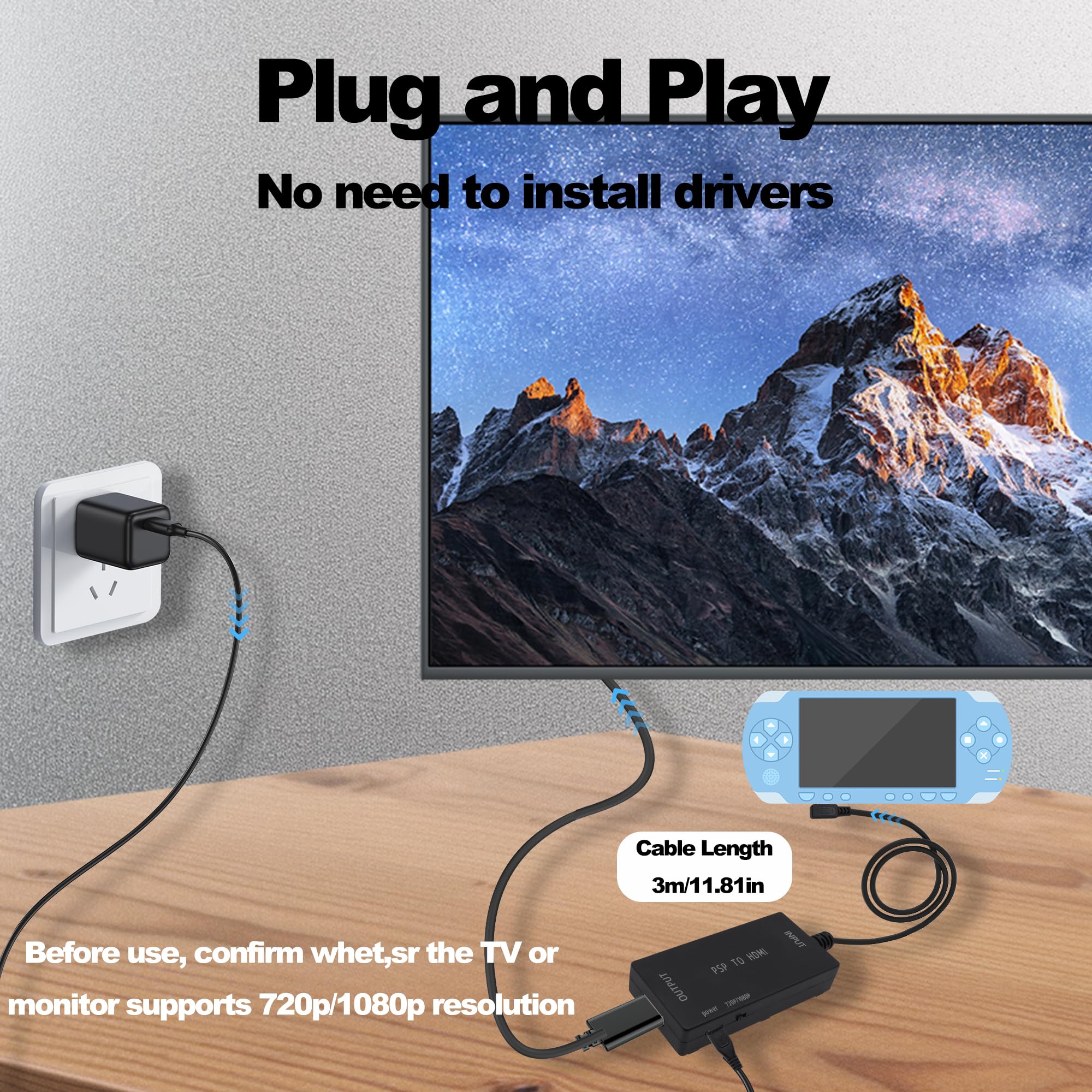 Amazon.com: CybNemo PSP 2000/3000 to HDMI Adapter Converter