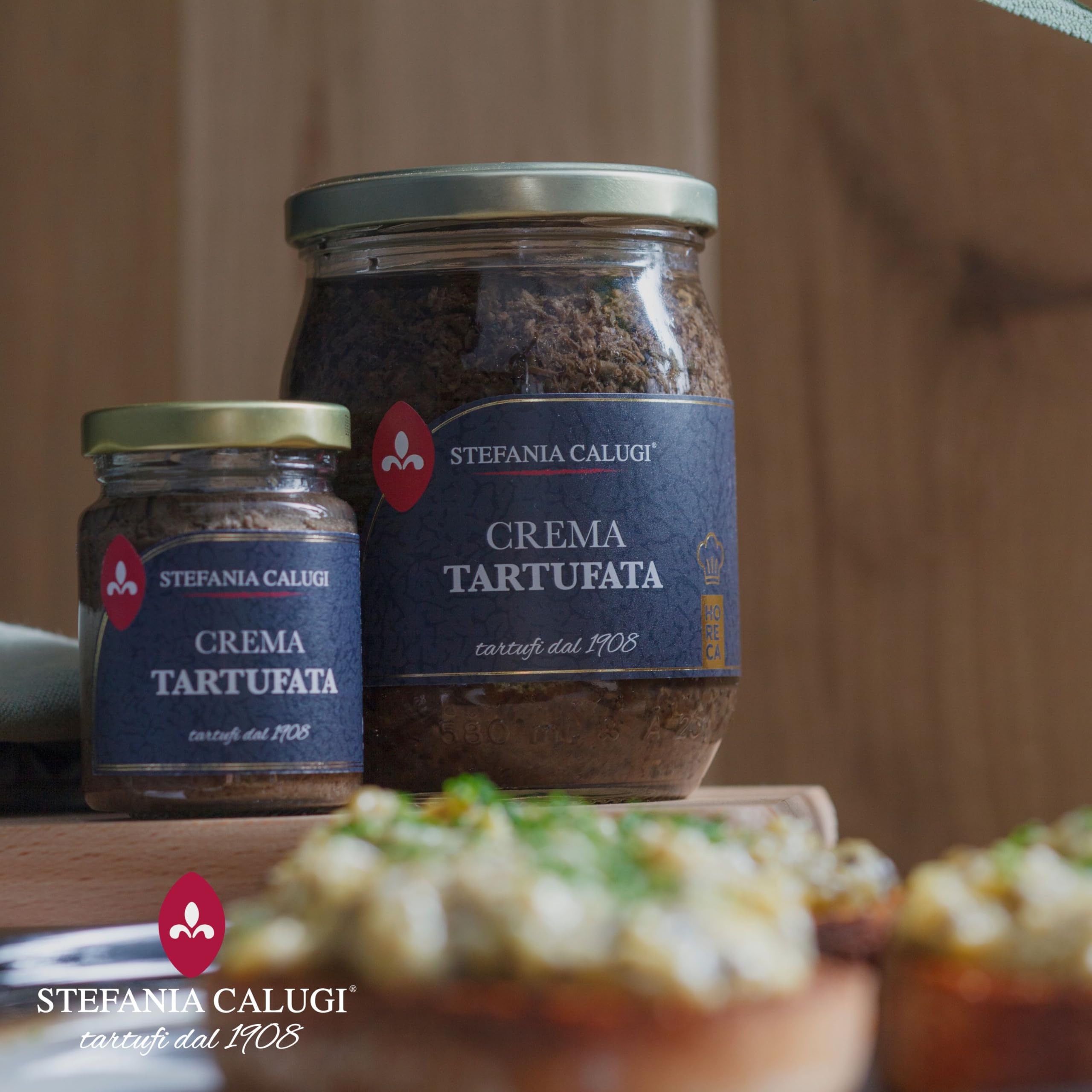 Stefania Calugi - Crema Tartufata Nera 500g – Salsa al Tartufo Pronta Gourmet | Condimento per Pasta – Made in Italy – Senza Glutine – Ricetta Pluripremiata (Box da 6pz, Crema Tartufata Nera)
