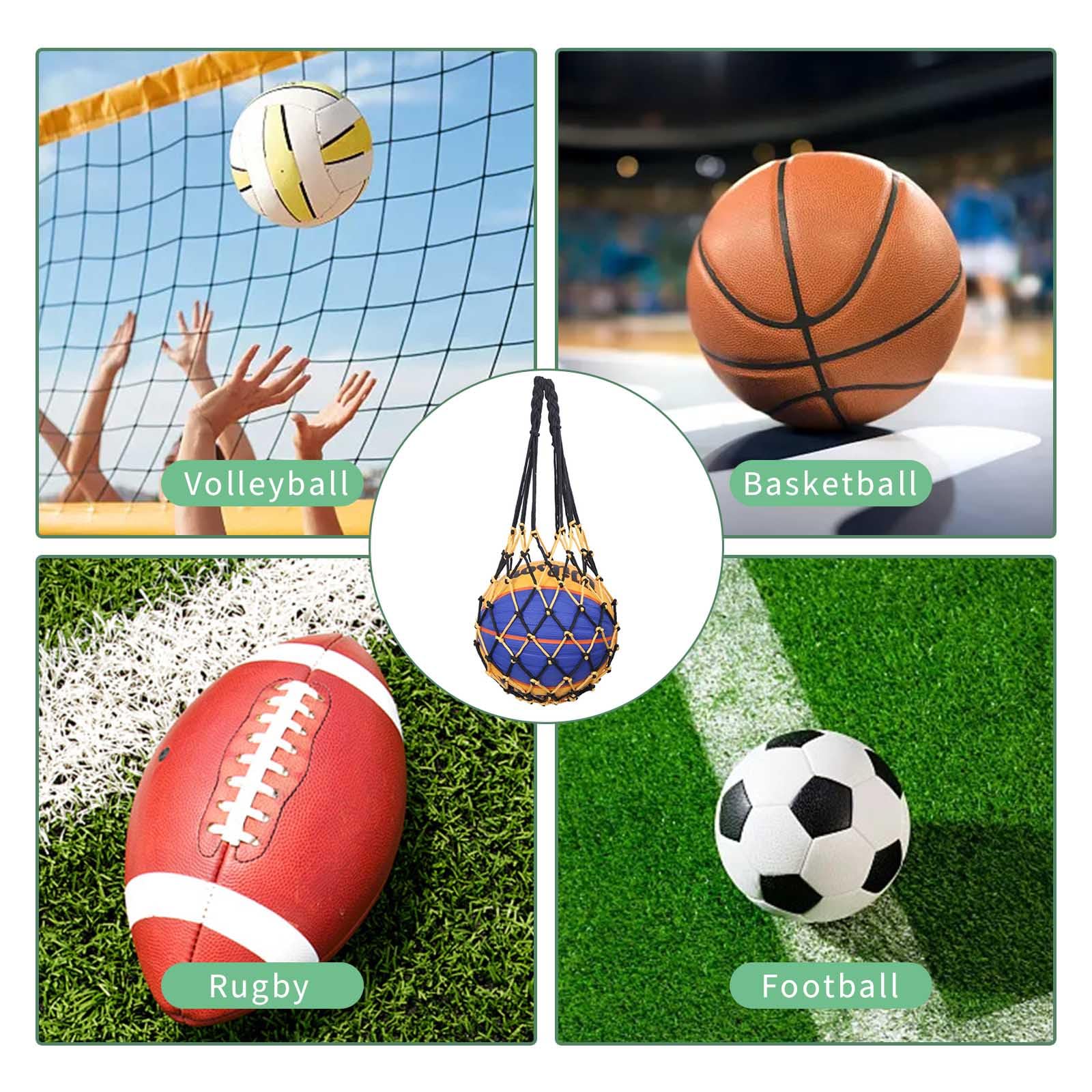 Bolsa de Globo de Malla 5 Piezas con Aguja Inflable para Fútbol, Baloncesto, Balonmano