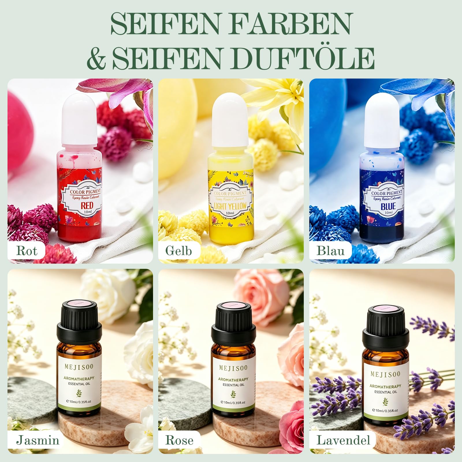Seifen Selber Machen Set, Kreative Seifen DIY Set für Erwachsene | 1,5kg Seifenbasis, 3 Düfte, 3 Farben, 3 Silikonformen, Seifenmesser & Geschenkverpackung, Handmade Seifen Bastelset