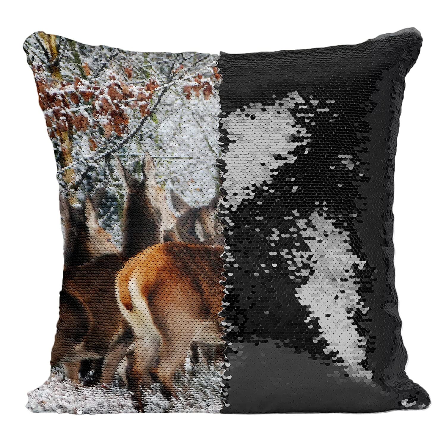 Coussin sequin noir cerf de qualite superieure et finitions soignees