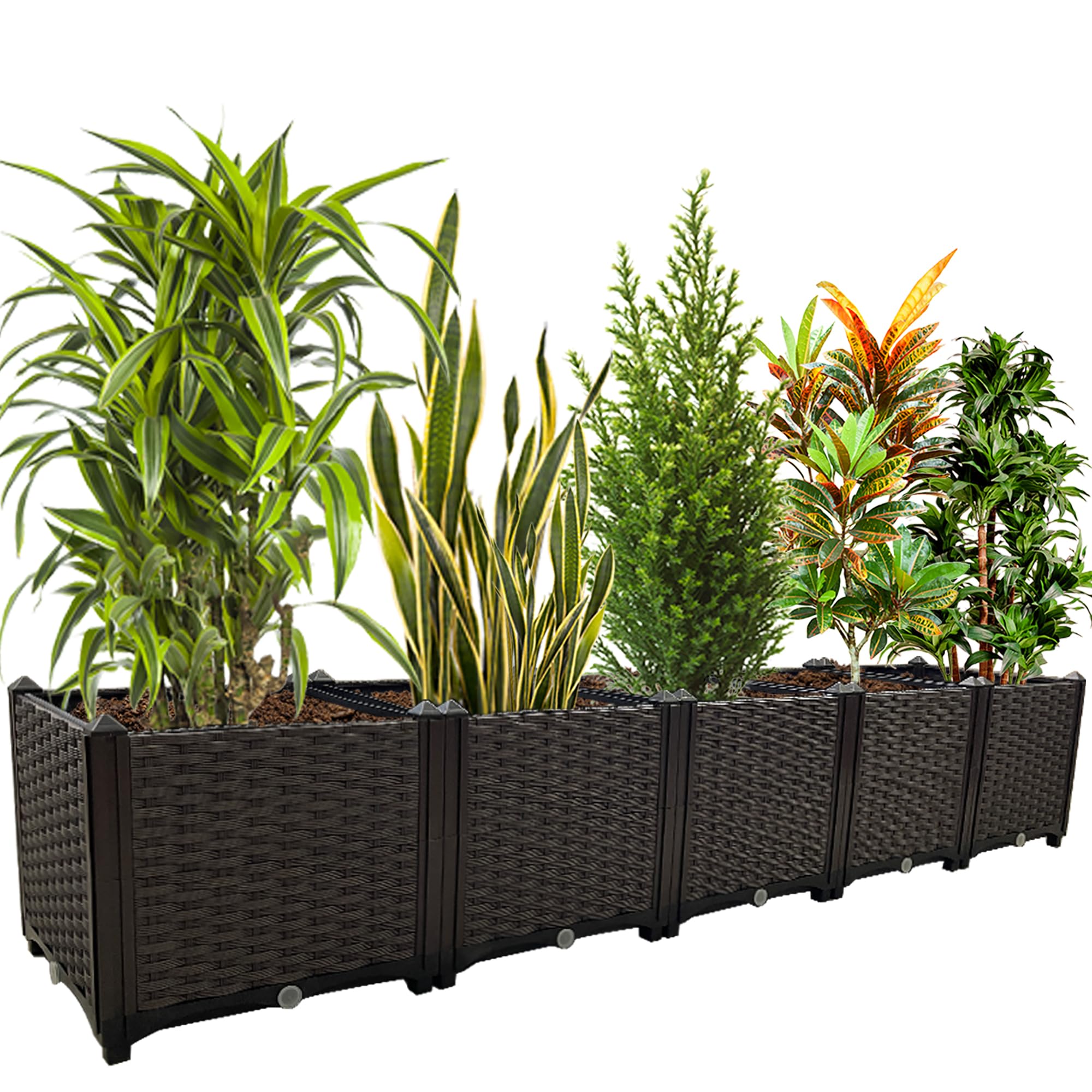 TDDSS Large Planters for Outdoor Plants Raised Garden Bed Elevated Garden Boxes Plant pots Planter Box Perfect for Garden Patio Balcony Deck to Planting Flowers Vegetables Tomato and Herbs