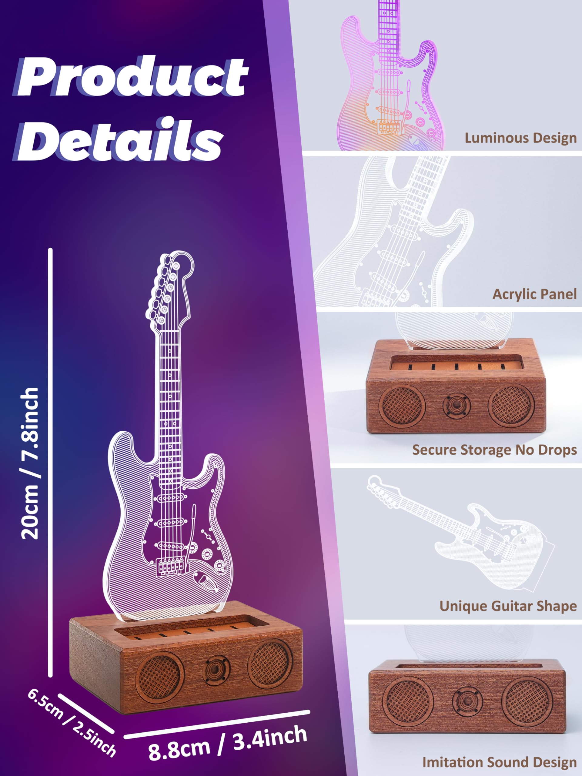 CoolGift Mart Light Up Guitar Pick Holder - Image 4