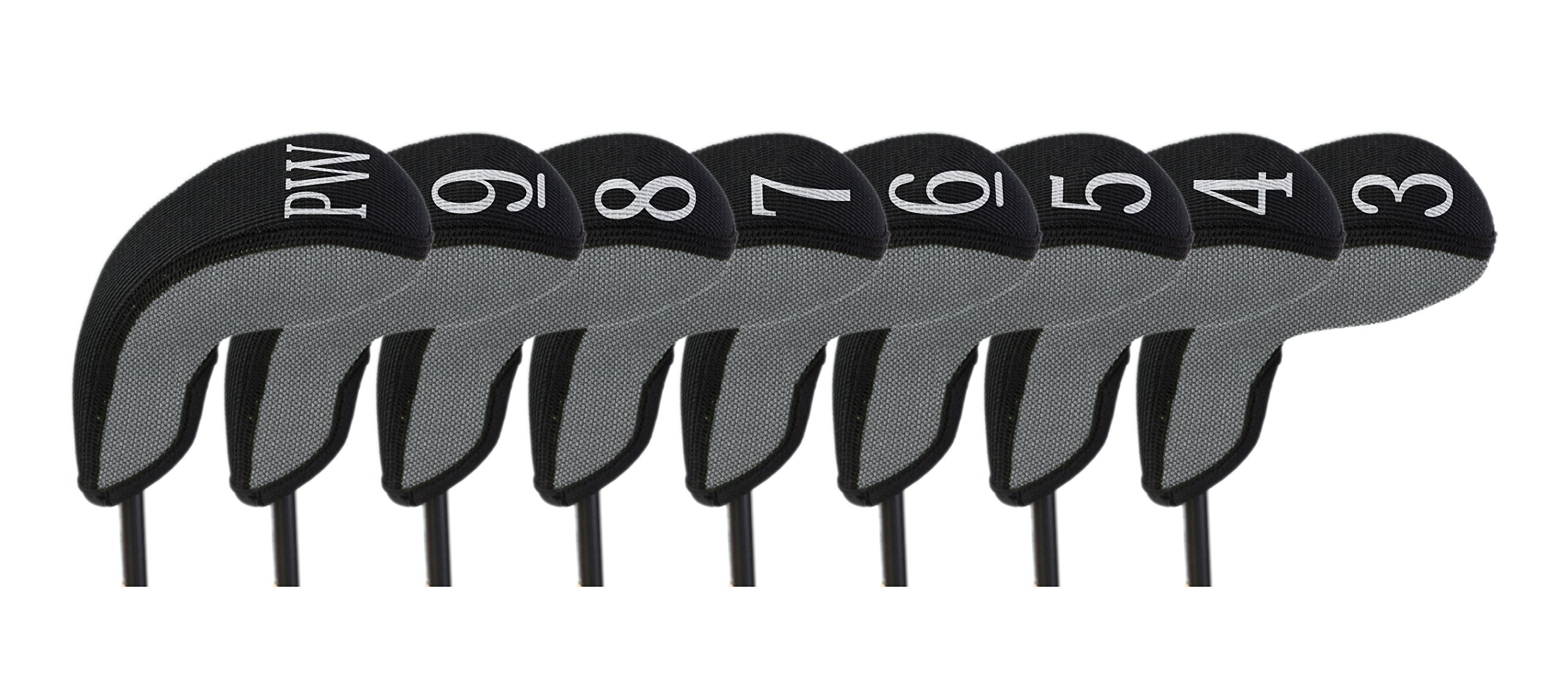 28080 Hybrid Set 3-PW Golf Club Head Cover (8-Piece), Silver Tweed/Black