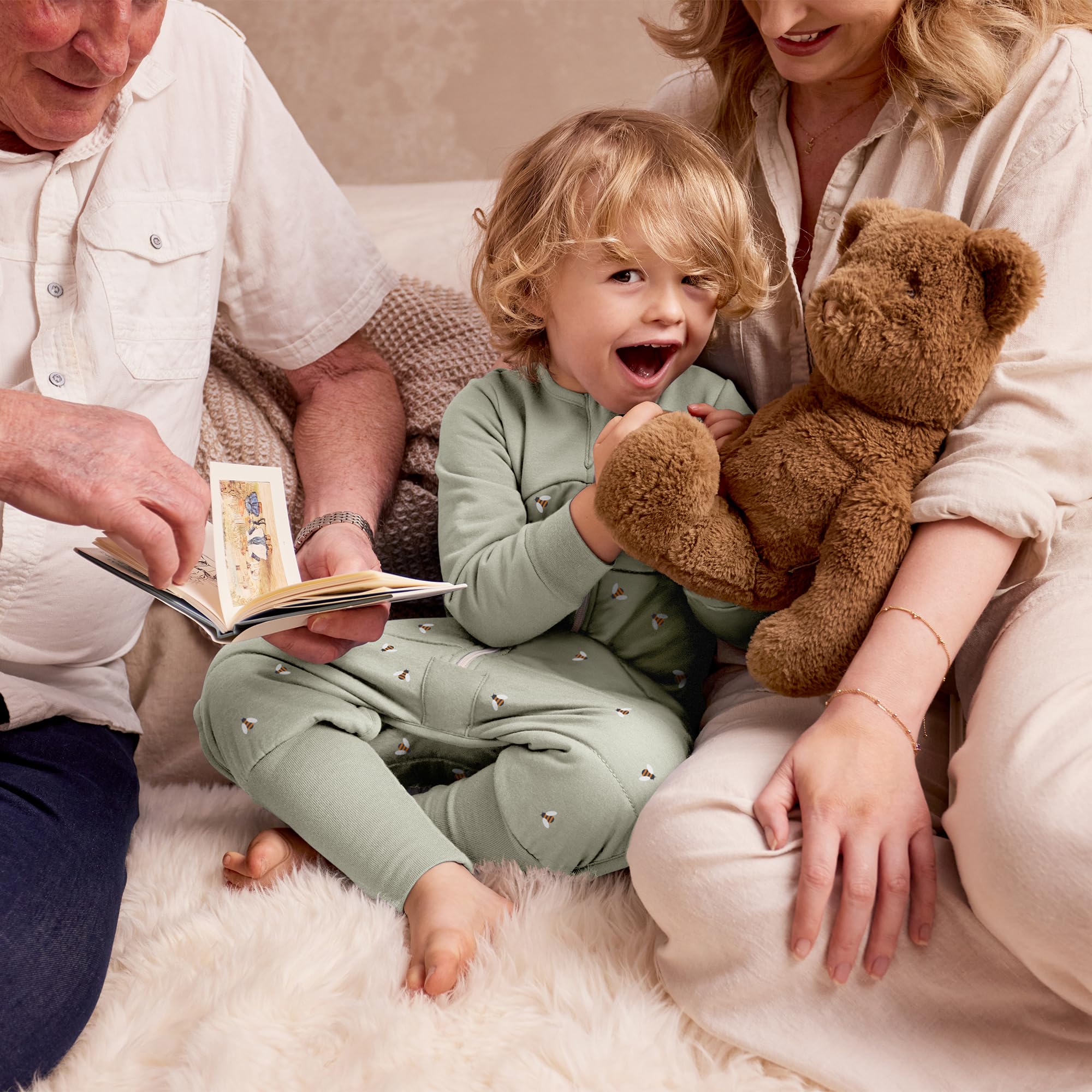 Love To Dream™ Sleep Suit with Legs, 4-5 Years - Bees Olive, 4 Years - Image 3