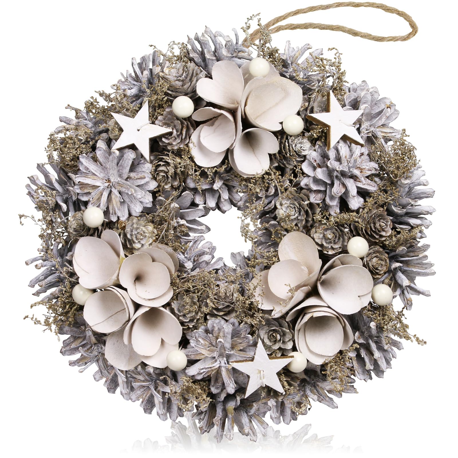 Amazon.co.jp: Morikuru(Rinate) 北欧風 リース 直径 25cm 壁掛け