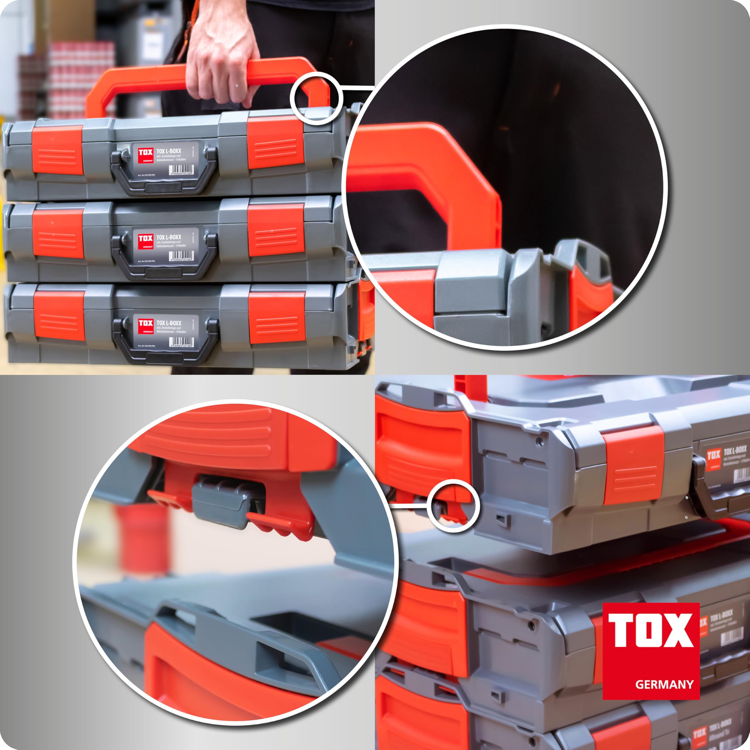 Set di assortimento TOX L-BOXX, impilabile e cliccabile con il sistema L-BOXX, inserto per minuteria a 8 scomparti, per la conservazione di tasselli e viti, set da 2, 094909150