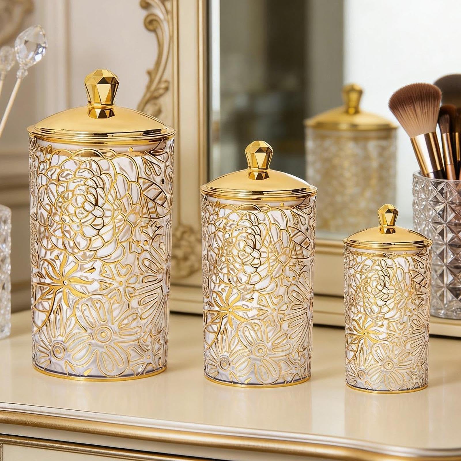 3 Teiliges Vorratsglas Set mit Deckel, Lebensmittelbehälter, Küchenkanister