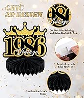 Vista 5 de 9 piezas de decoración de 40 cumpleaños para hombres y mujeres, decoraciones de mesa de feliz cumpleaños 40, decoraciones de mesa de cumpleaños