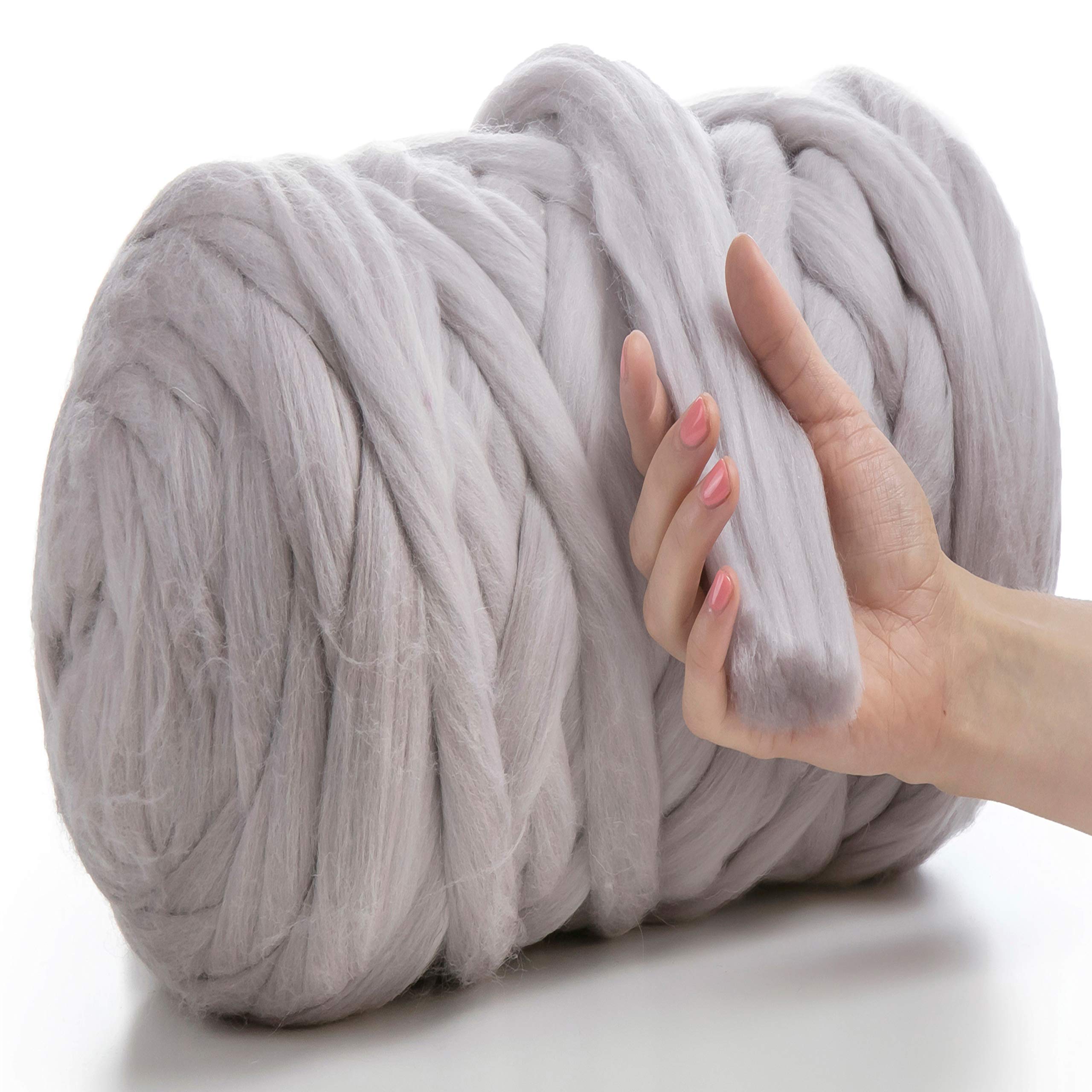 MeriWoolArt® 100% Merino Wool Yarn XXL, Super Chunky 4-5 cm Thick Wool for Roving Needle & Wet Felting
