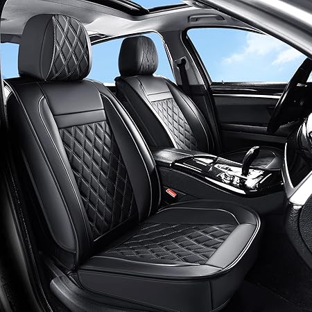Huidasource Faux Leather Front Car Seat Covers - Universal Fit Protection