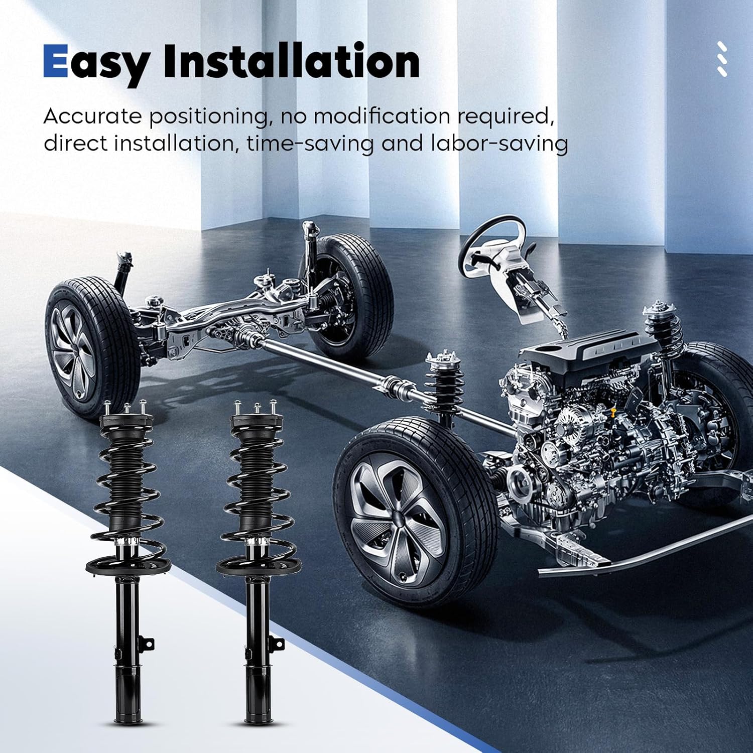 Rear Shock Struts Assembly w/Coil Spring Fit for 2004-2006 Toyota Camry, for Lexus ES330 w/o adaptive variable suspension, Replace for 172208 172207, 2Pcs