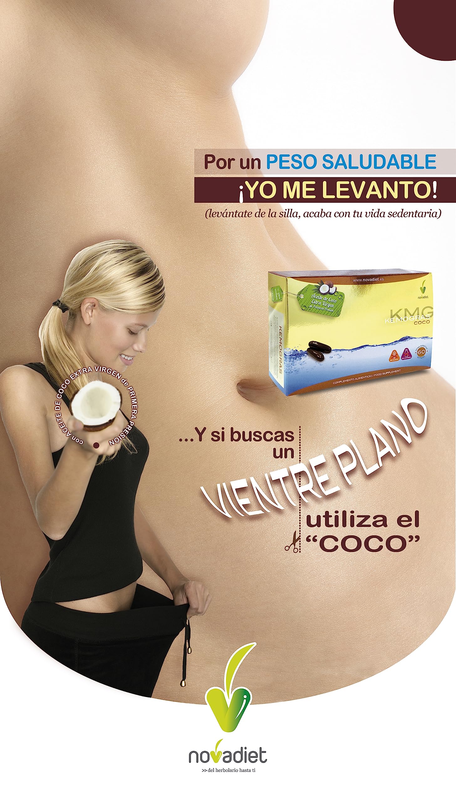 Novadiet KEMOGRAS COCO Aceite de Coco Extra Virgen Cápsulas 60