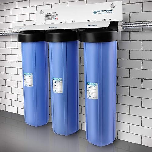 Miniatura 5 de APEC Water Systems Sistema de filtro de agua para toda la casa de 3 etapas con filtros de sedimentos, carbono GAC y bloques de carbono