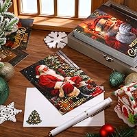 Vista 96 de Nuanchu 80 tarjetas postales de Navidad vintage de 4 x 6 pulgadas, tarjetas de felicitación de Papá Noel, tarjetas de Navidad retro, reimpresión