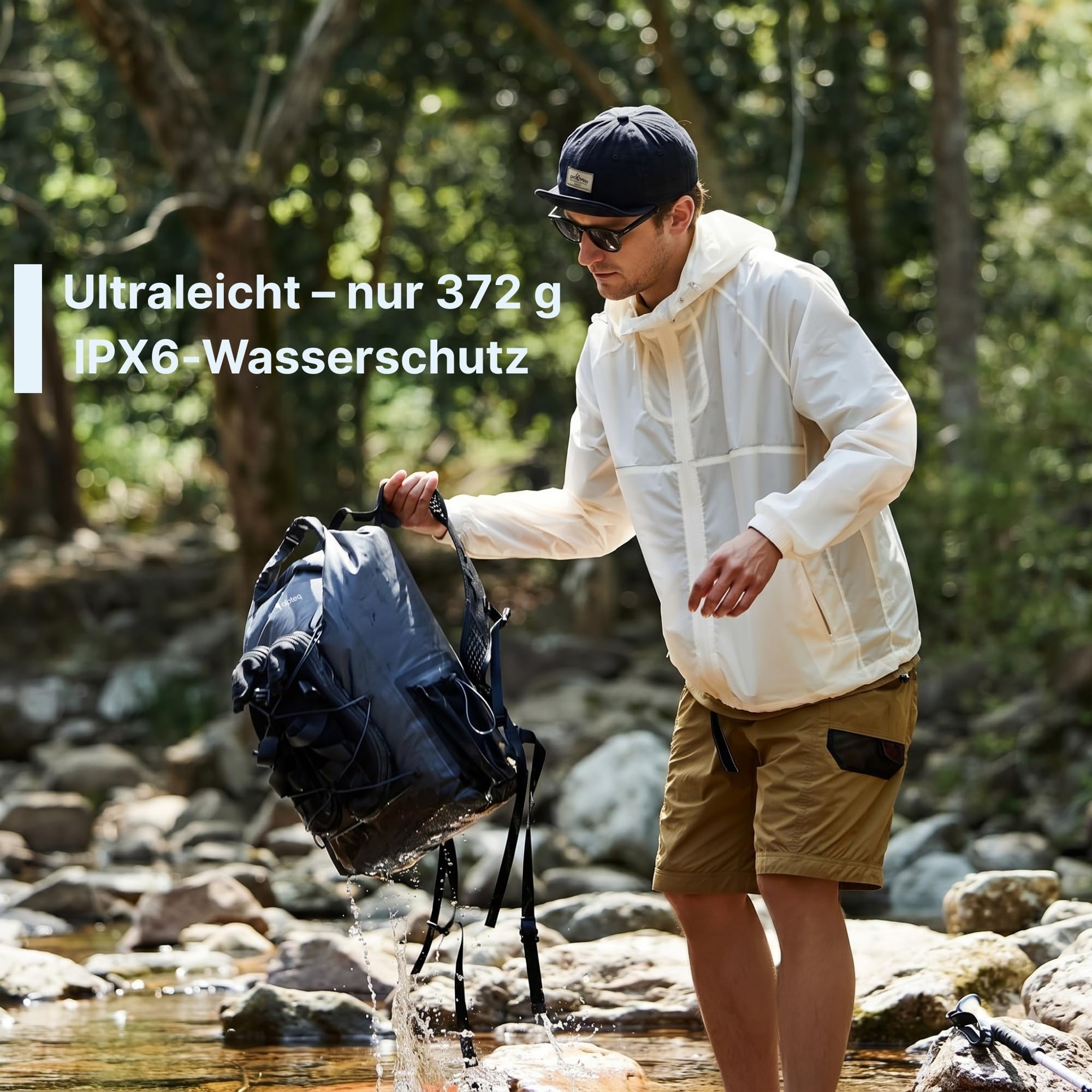 AlpPack 20L Ultraleichter Rucksack – Wasserdichter Rolltop Drybag für Wandern, Trekking, Reisen, Stadt & Outdoor, Innovatives High-Tech-Material