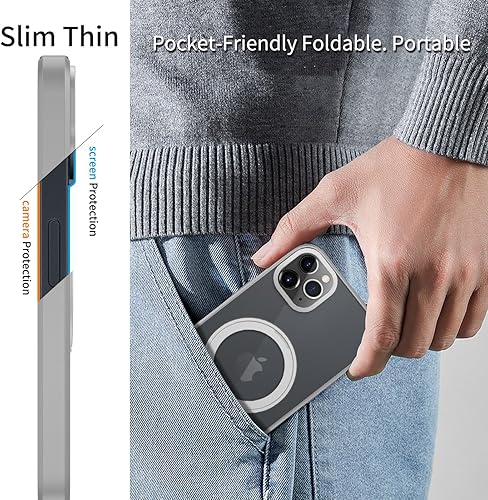 Miniatura 7 de STERKER Funda transparente con anillo giratorio de 360 para iPhone 11 Pro Max 2 protectores de pantalla compatible con Magsafe con soporte, soporte