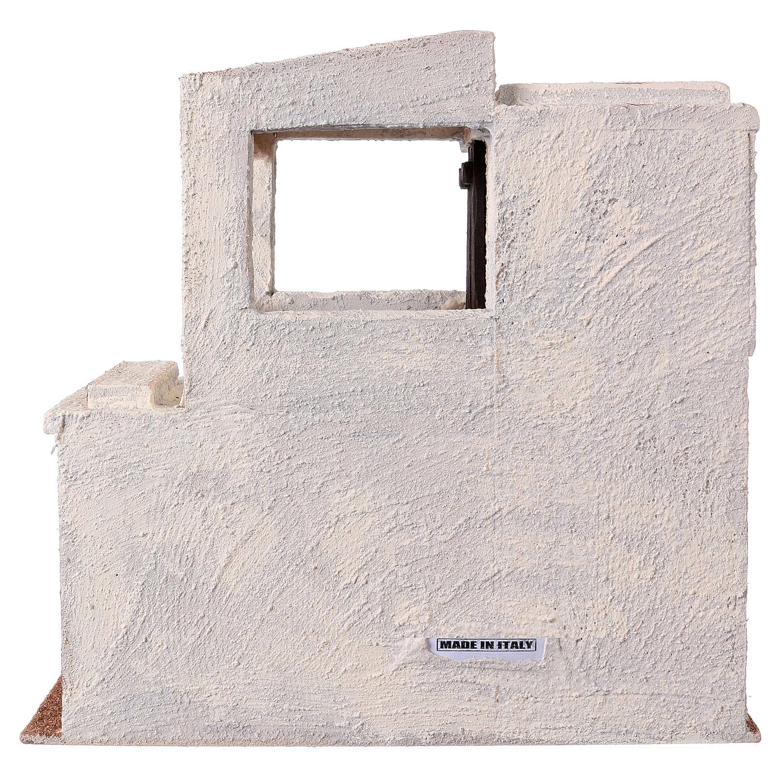 Holyart Ambientazioni, botteghe, case, pozzi: Casetta araba veranda e stalla 30x30x20 cm per presepi di 9 cm