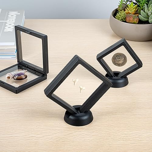 Miniatura 7 de Restaurantware Display Tek - Vitrinas flotantes de 3.5 x 3.5 pulgadas, 10 carcasas de exhibición de marco, soportes se venden por separado, vitrinas